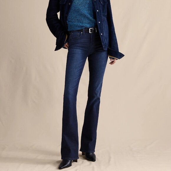 LIke New Curvy High-Rise subtle Flare Jean with slit sz 27L - Picture 1 of 9